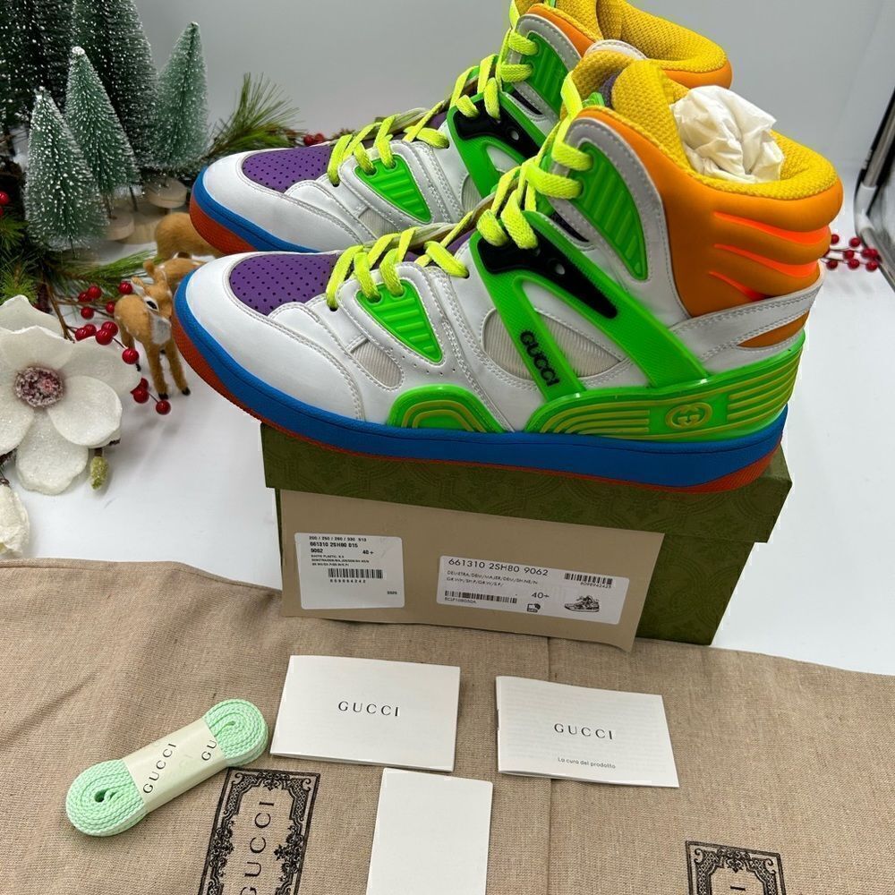 Women’s Gucci basket high top leather sneakers size 40.5 made in Italy. - Picture 10 of 10